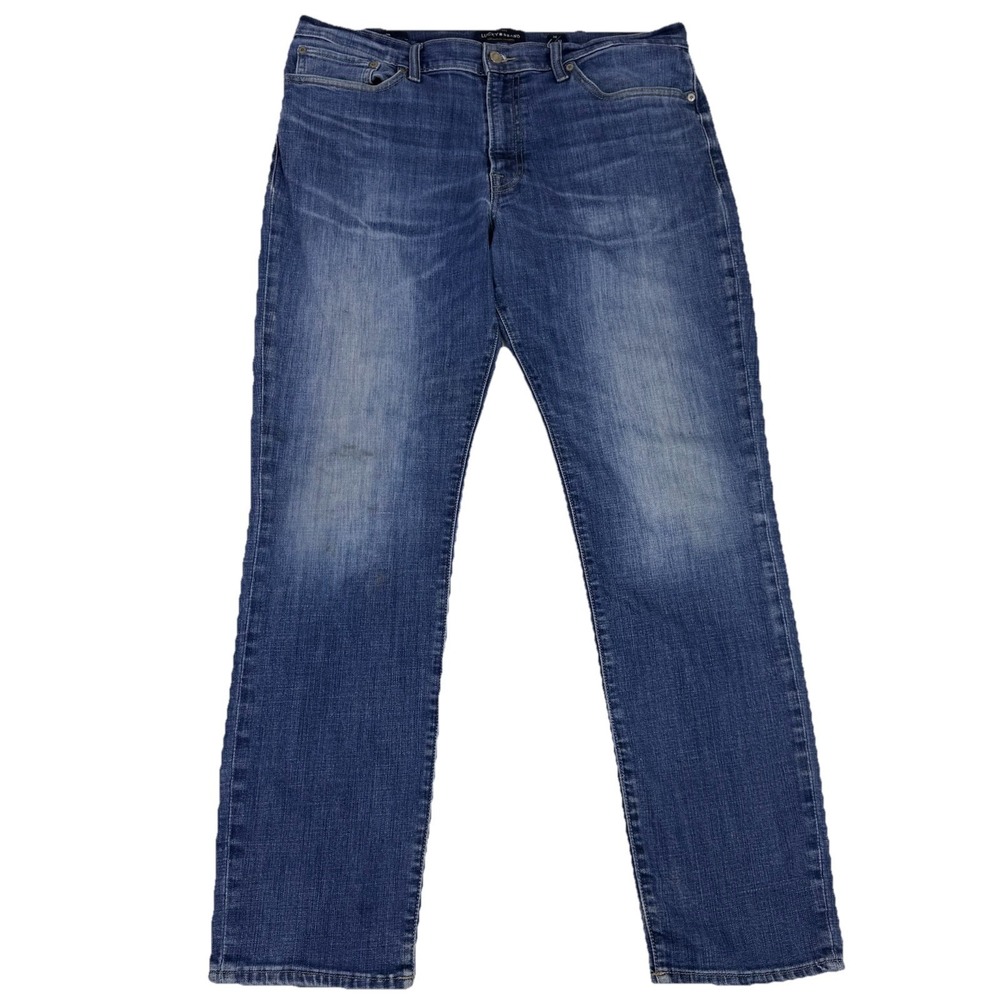 Lucky Brand Mens 38x32 121 Slim Straight Jeans Blue Medium Wash 7MP10060